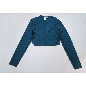 Citrus Teal Athletic Crop Top – Women's Pilates Wrap Top SZ XL